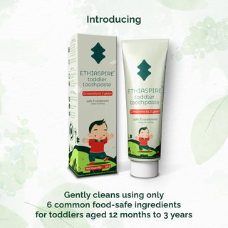 Ethiaspire: Safe-if-swallowed, Eco-friendly Toothpaste for Toddlers – Protecting Them, Protecting the Planet!- 50g