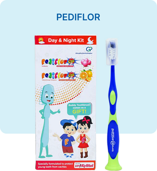 PediflorKidz Day & Night Kit: From School Time to Bedtime, Your Child’s Go-To Brushing Kit- 140g,pack of 1