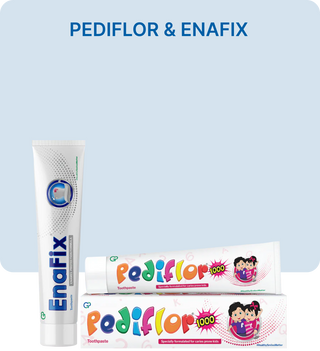 Pediflor 1000 Anti-Cavity Toothpaste For Kids & Enafix Toothpaste (Pack of 1 each, 70 g each) : Family combo for less cavities and happy smiles!