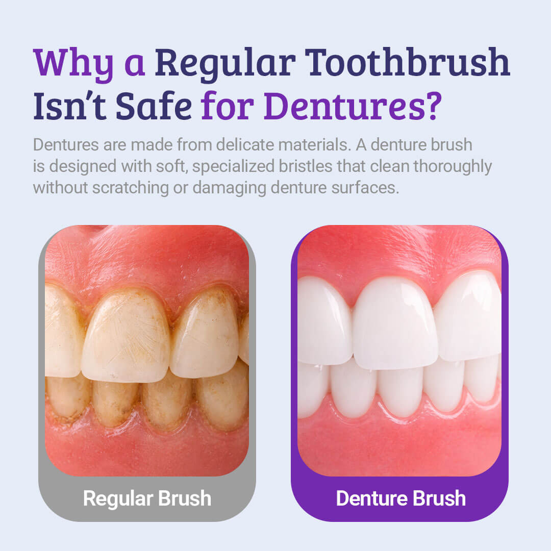 Castus Denture Brush – Dual Head Cleaning Brush (Pack of 3)