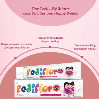 Pediflor 1000 Anti-Cavity Toothpaste For Kids (Pack of 2, 70 g each)