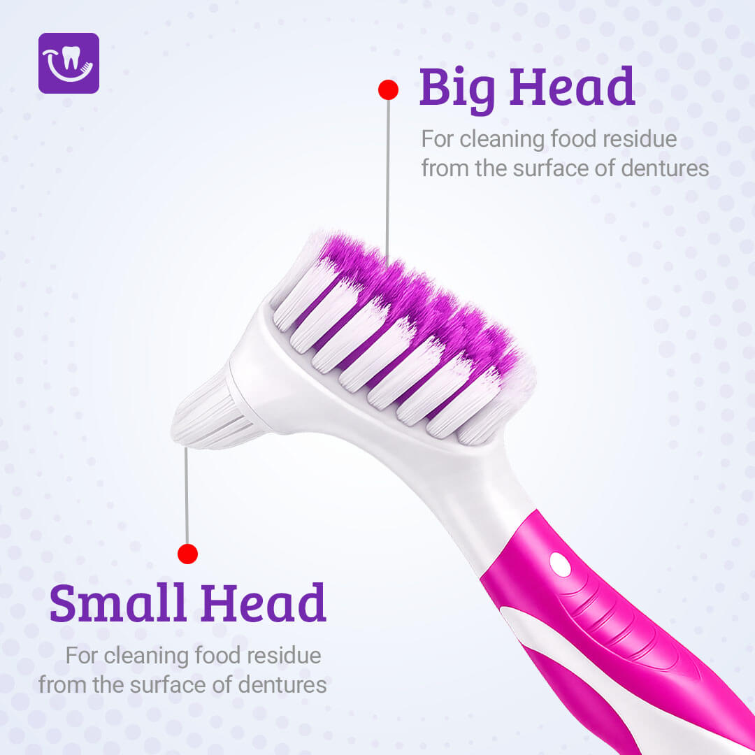 Castus Denture Brush – Dual Head Cleaning Brush (Pack of 3)