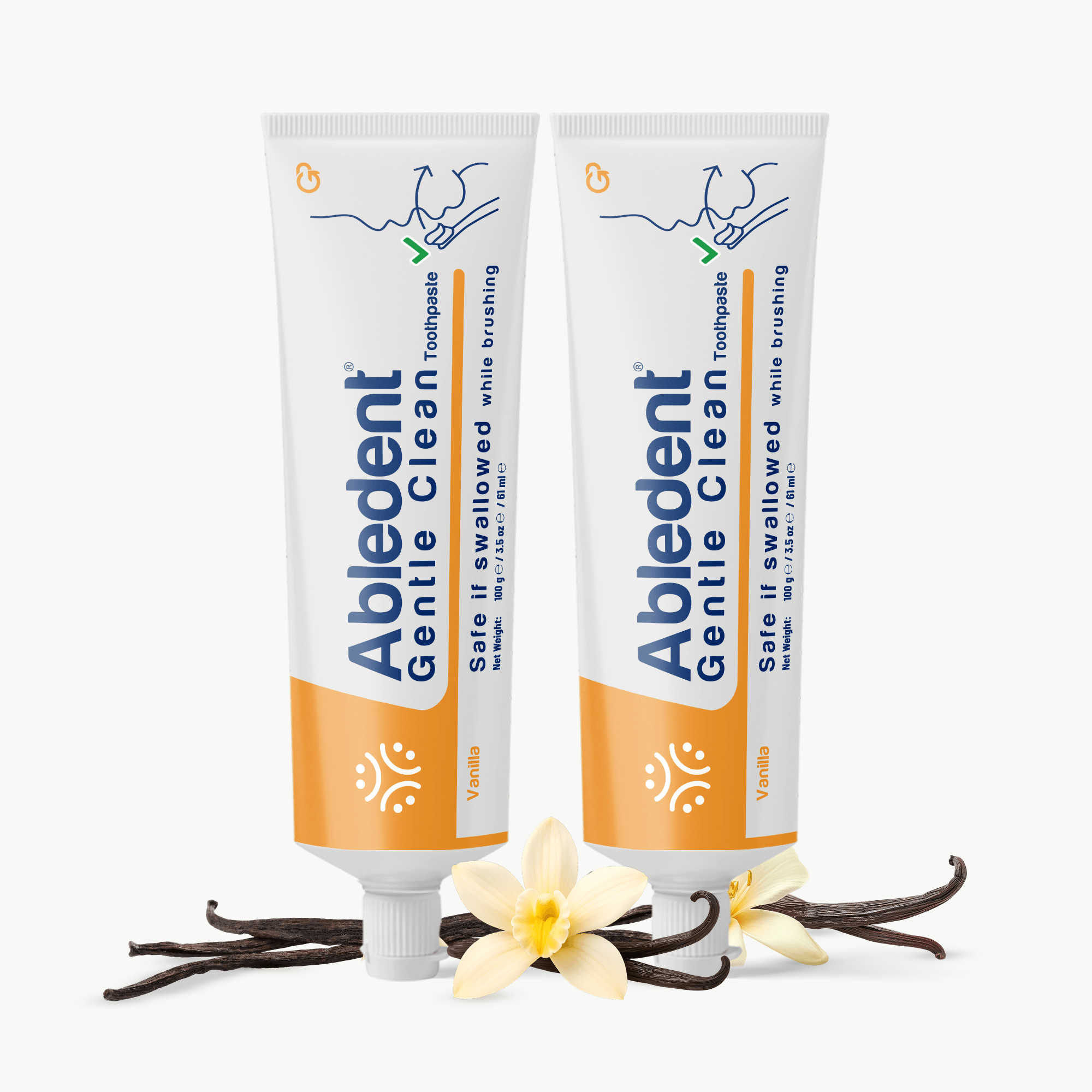 Abledent Gentle Clean Non- Foaming Toothpaste | Vanilla Flavour | Pack of 2