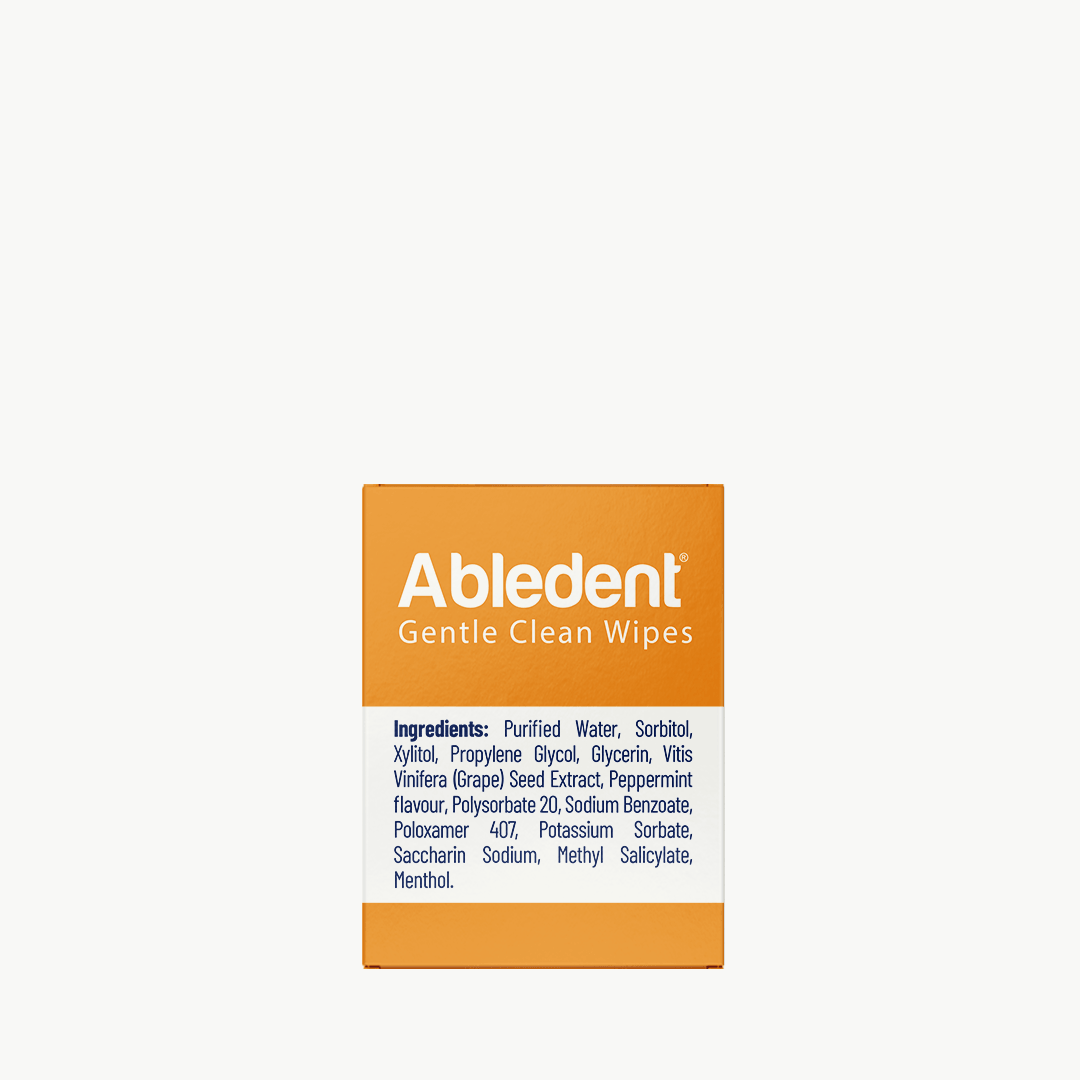 Abledent Gentle Clean Tooth & Gum Wipes | For Babies, Toddlers & Dependent Users | 20 Wipes