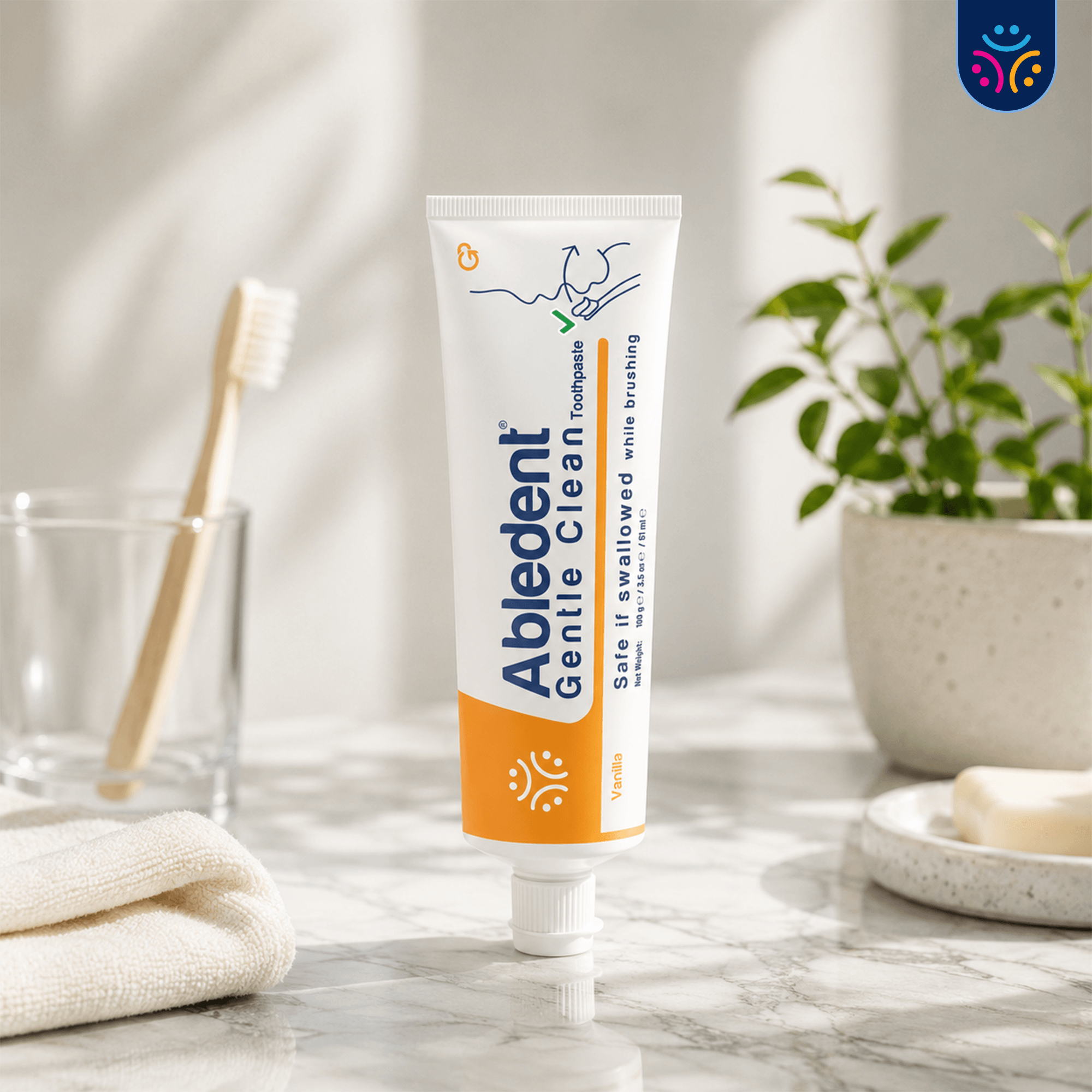 Abledent Gentle Clean Non- Foaming Toothpaste | Vanilla Flavour | Pack of 2