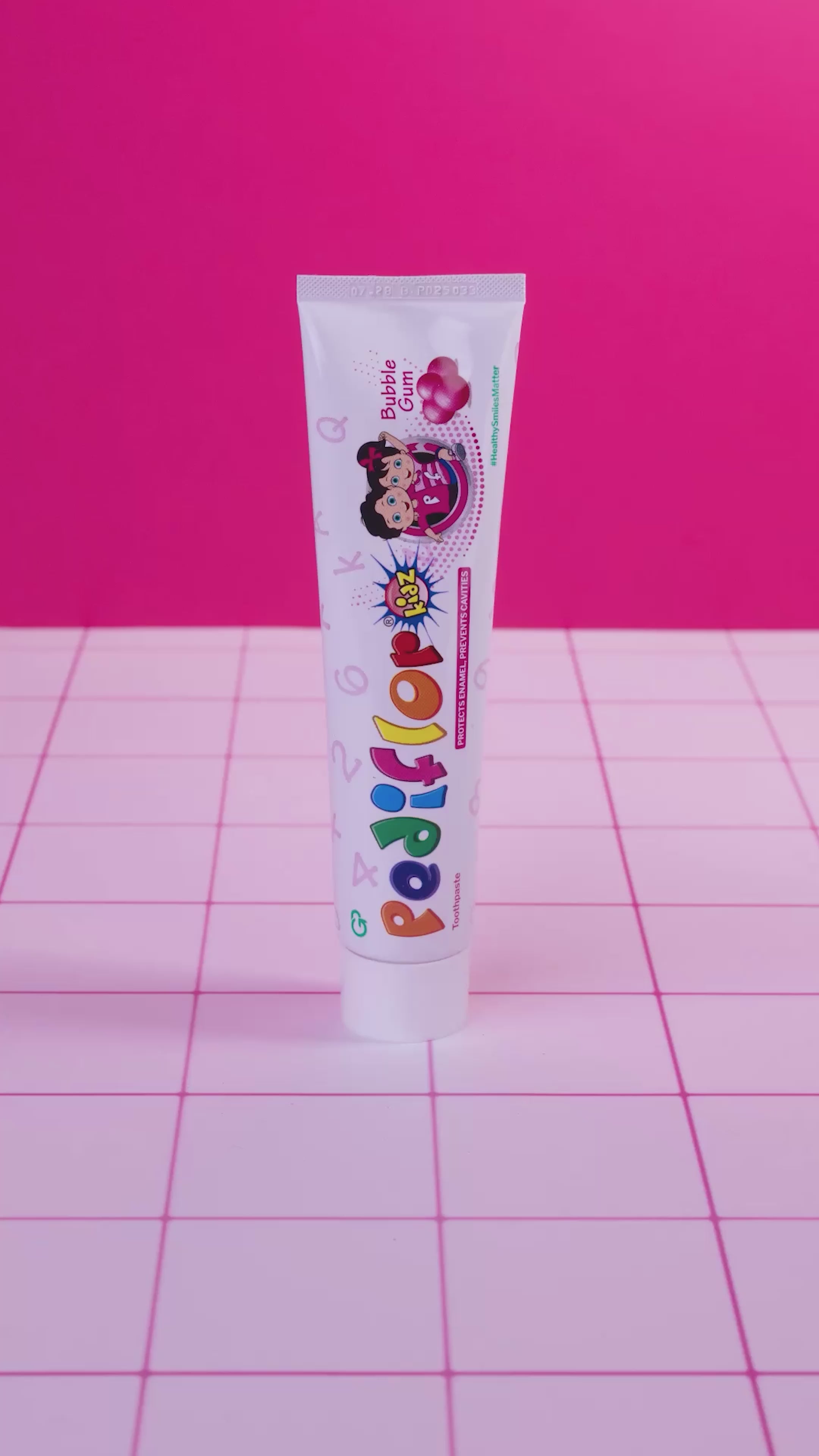 Load video: Bubblegum Pediflor Kids Cavity Protection Toothpaste (Pack of 2)