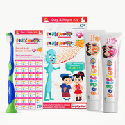 Pediflor Kids Day & Night Kit – 2 Toothpastes + Brush & Tracker