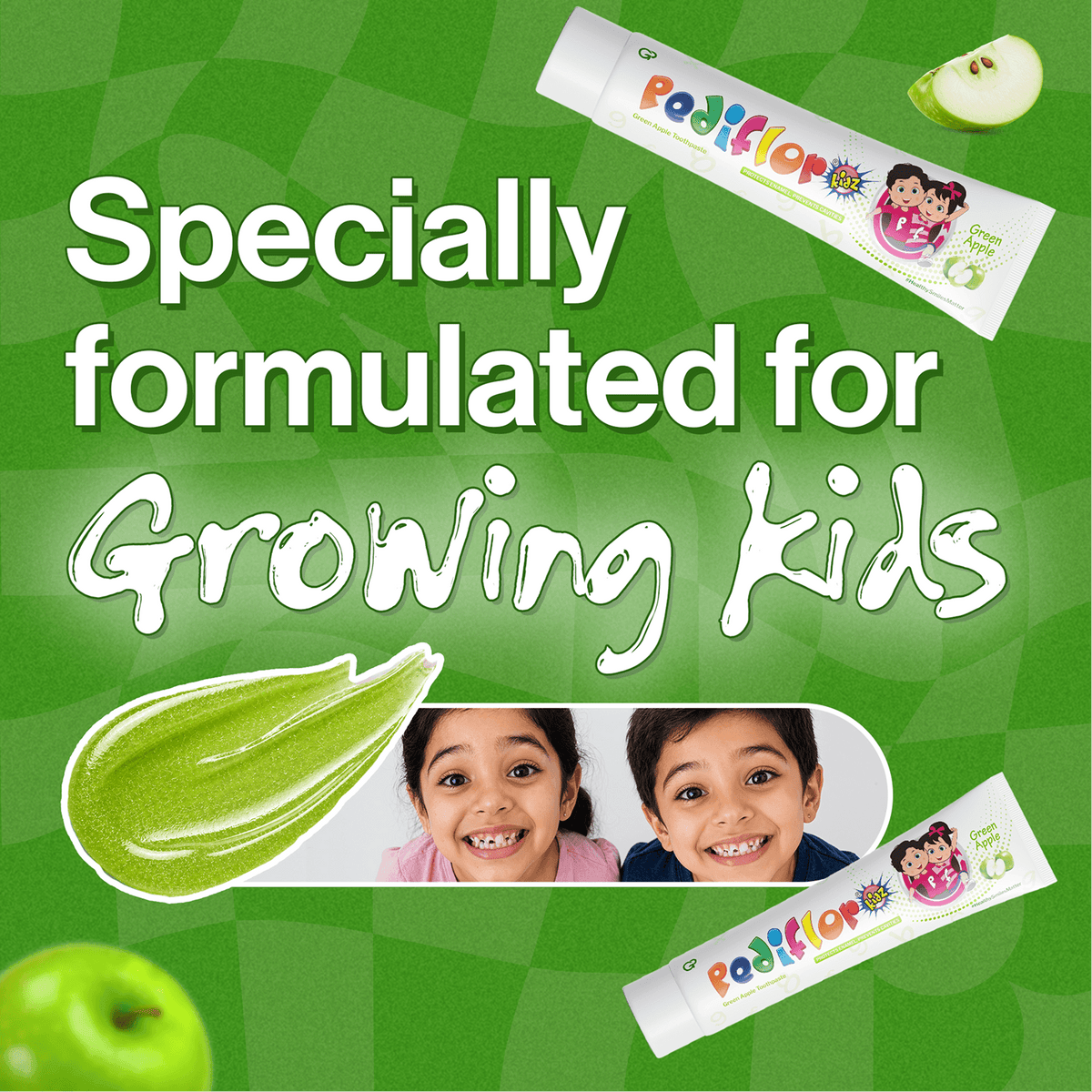 Green Apple Pediflor Kids Cavity Protection Toothpaste (Pack of 2)