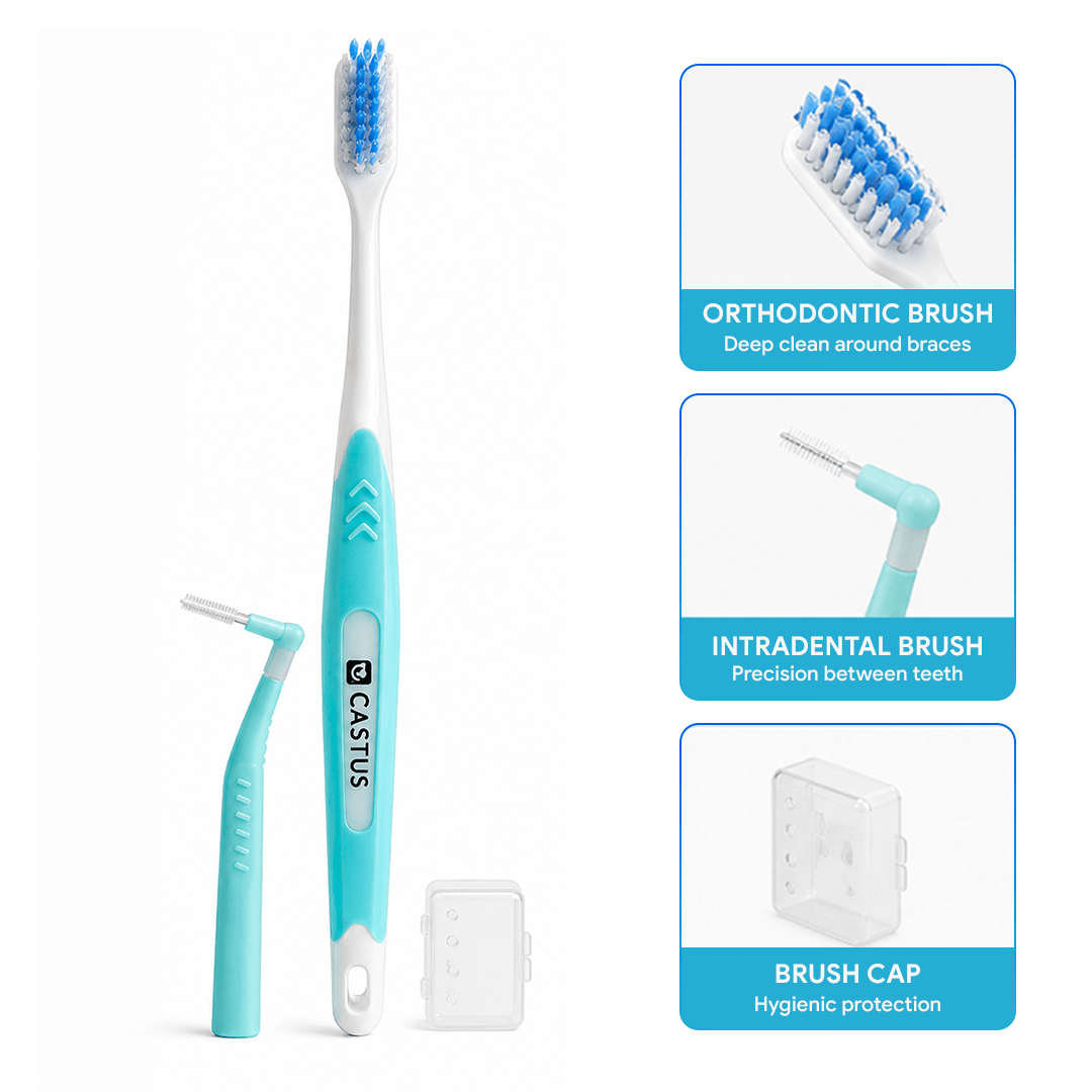 Castus Orthodontic Toothbrush Combi-Pack (Blue)