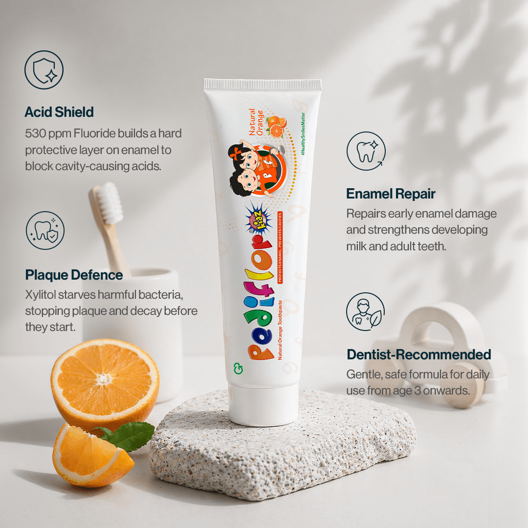 Orange Pediflor Kids Cavity Protection Toothpaste (Pack of 2)