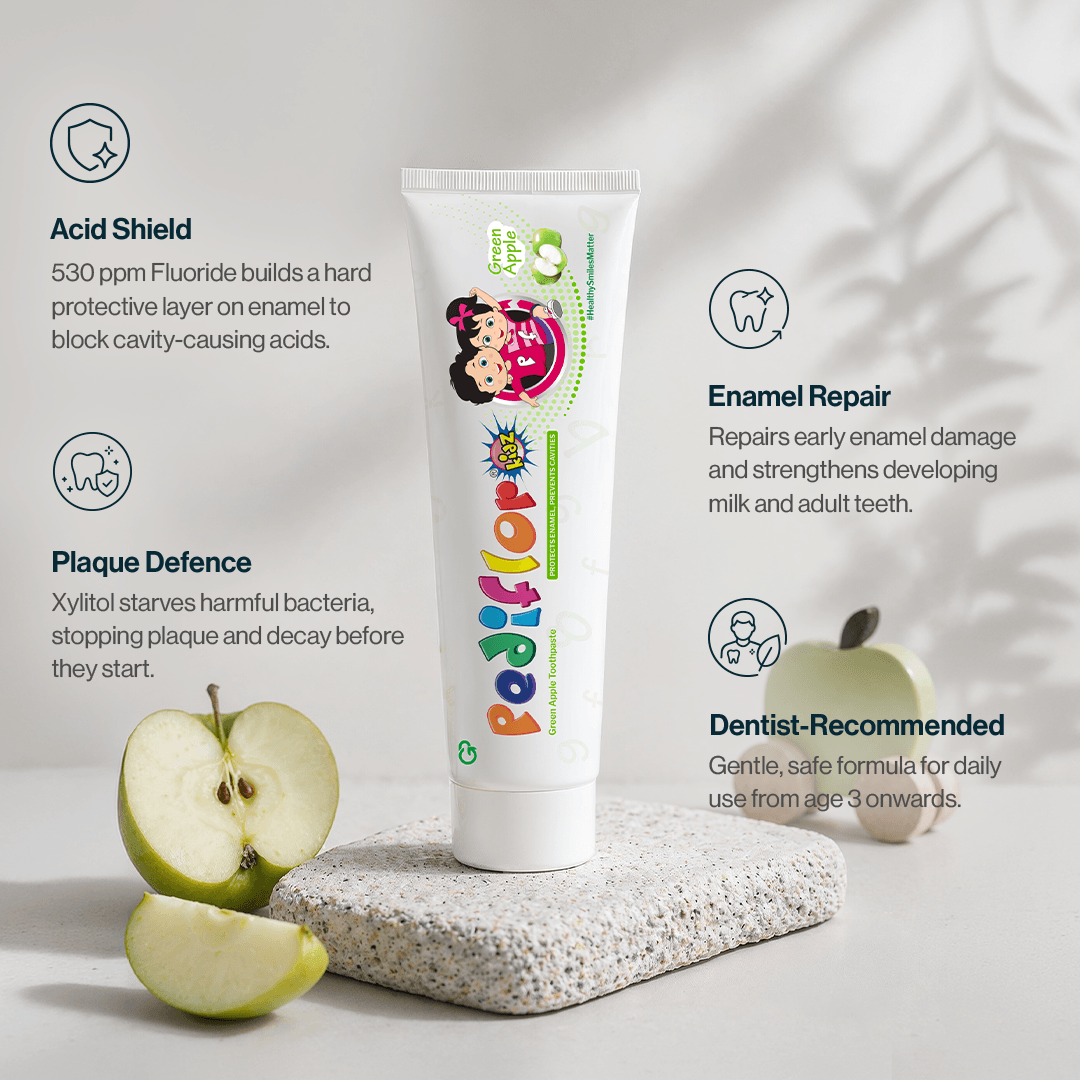 Green Apple Pediflor Kids Cavity Protection Toothpaste (Pack of 2)